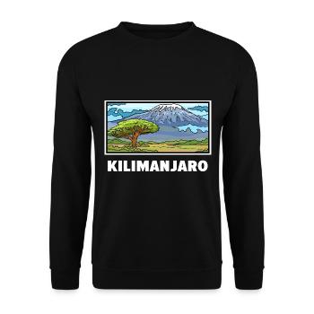 Wagemutiger Kilimanjaro Gipfelsturm - Unisex Pullover - Schwarz - Vorne - Alina (178cm) & Michal (187cm)