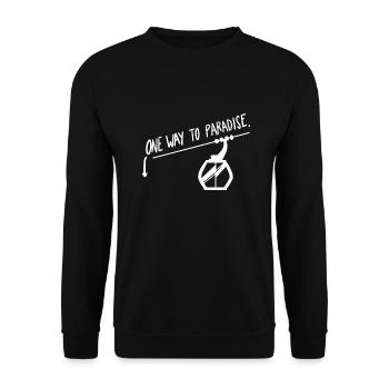 Gipfelstürmender Snowboarder Skilift - Unisex Pullover - Schwarz - Vorne - Alina (178cm) & Michal (187cm)