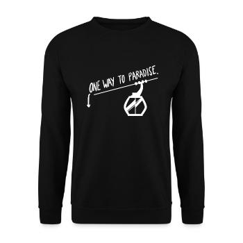 Gipfelstürmender Snowboarder Skilift - Unisex Pullover - Schwarz - Vorne - Alina (178cm) & Michal (187cm)