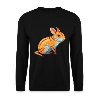 Elefant Spitzmaus Buntes Aquarell Cartoon Kawaii - Unisex Pullover - Schwarz - Vorne - Alina (178cm) & Michal (187cm)