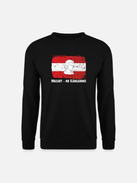 Austria - Mozart, no Kangoroos - Unisex Pullover - Schwarz