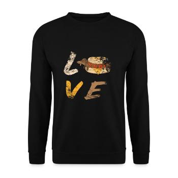 Dachshund - Unisex Pullover - Schwarz - Vorne - Alina (178cm) & Michal (187cm)