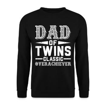 Dad Of Twins Classic Overachiever Daddy Of Twins - Unisex Pullover - Schwarz - Vorne - Alina (178cm) & Michal (187cm)