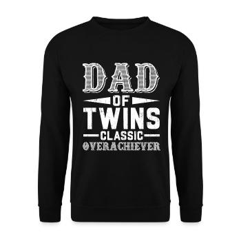 Dad Of Twins Classic Overachiever Daddy Of Twins - Unisex Pullover - Schwarz - Vorne - Alina (178cm) & Michal (187cm)