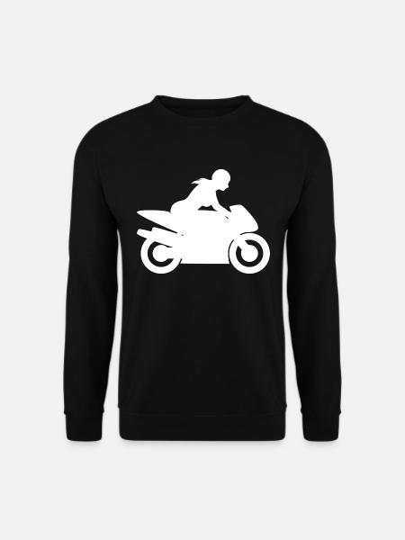 Motorradfahrerin Bikerin - Unisex Pullover - Schwarz