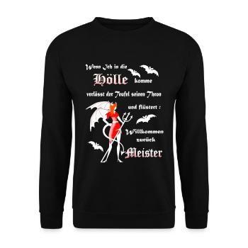 Teufel Satan Luzifer - Unisex Pullover - Schwarz - Vorne - Alina (178cm) & Michal (187cm)