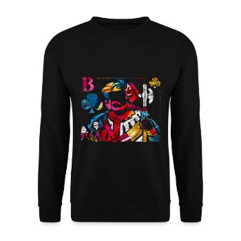 Spitzfindiger Doppelkopf Dokoabend - Unisex Pullover - Schwarz - Vorne - Alina (178cm) & Michal (187cm)
