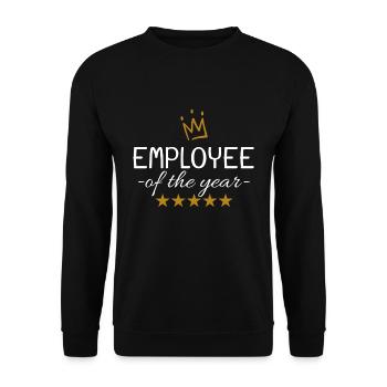 Mitarbeiter des Jahres Geschenkidee - Unisex Pullover - Schwarz - Vorne - Alina (178cm) & Michal (187cm)