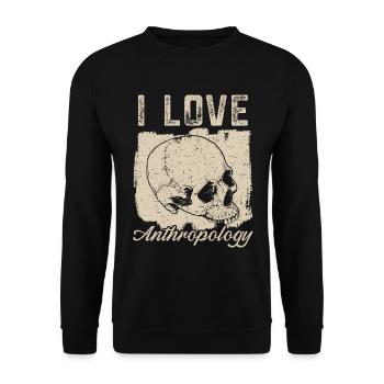 Ich liebe Anthropologie Wissenschaft Anthropologe - Unisex Pullover - Schwarz - Vorne - Alina (178cm) & Michal (187cm)