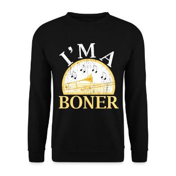 Ich bin ein Trottel Posaunist Musiker Posaunist - Unisex Pullover - Schwarz - Vorne - Alina (178cm) & Michal (187cm)