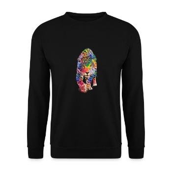 Multicolour leopard - Unisex Sweatshirt - black - Front - Alina (178cm) & Michal (187cm)