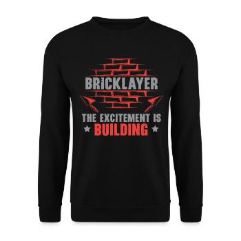 Maurer Die Aufregung ist der Job der Maurer - Unisex Pullover - Schwarz - Vorne - Alina (178cm) & Michal (187cm)