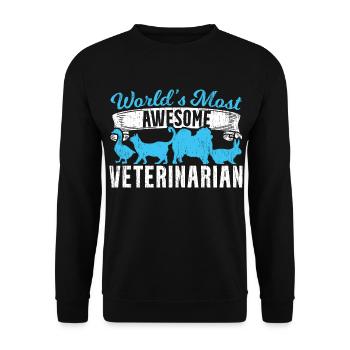 Weltbester Tierarzt - Unisex Pullover - Schwarz - Vorne - Alina (178cm) & Michal (187cm)