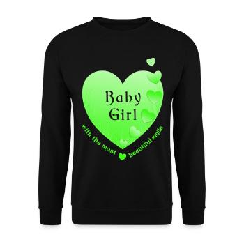 girl baby girl - Unisex Pullover - Schwarz - Vorne - Alina (178cm) & Michal (187cm)