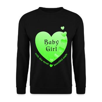 girl baby girl - Unisex Pullover - Schwarz - Vorne - Alina (178cm) & Michal (187cm)