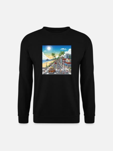 Straße in Newport Beach - Unisex Pullover - Schwarz