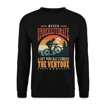 ein Typ, der den Ventoux-Velo bestiegen hat - Unisex Pullover - Schwarz - Vorne - Alina (178cm) & Michal (187cm)
