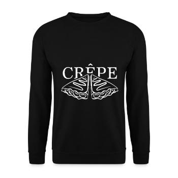 Frischer Crêpe Bretagne Spezialität - Unisex Pullover - Schwarz - Vorne - Alina (178cm) & Michal (187cm)