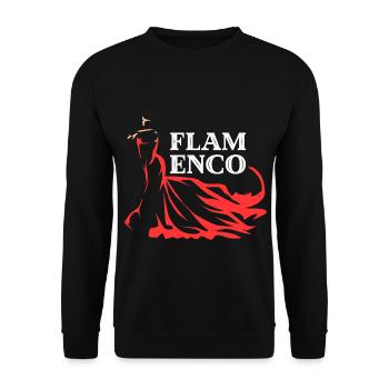 Leidenschaftlicher Flamenco Andalusien - Unisex Pullover - Schwarz - Vorne - Alina (178cm) & Michal (187cm)