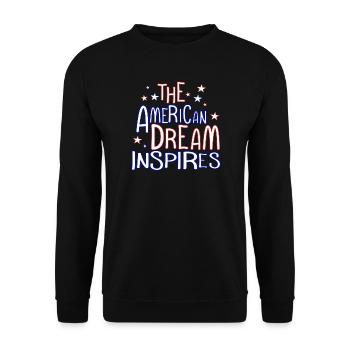 DER AMERIKANISCHE TRAUM INSPIRIERT - Unisex Pullover - Schwarz - Vorne - Alina (178cm) & Michal (187cm)