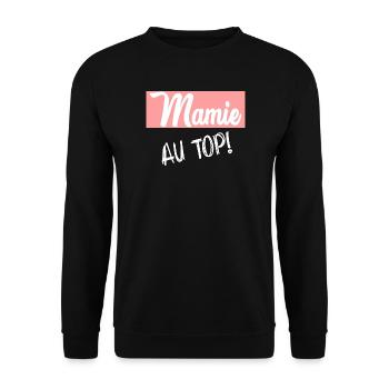 OMA. MUTTERTAG. ALLES GUTE ZUM GEBURTSTAG OMA. HUMOR - Unisex Pullover - Schwarz - Vorne - Alina (178cm) & Michal (187cm)