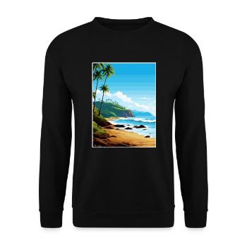 Corcovado Nationalpark Costa Rica Reiseposter - Unisex Pullover - Schwarz - Vorne - Alina (178cm) & Michal (187cm)