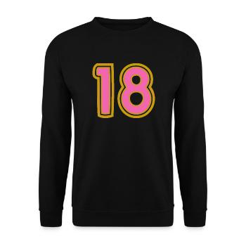 18. 18 YEARS OLD. 18th ANNIVERSARY - Unisex Sweatshirt - black - Front - Alina (178cm) & Michal (187cm)