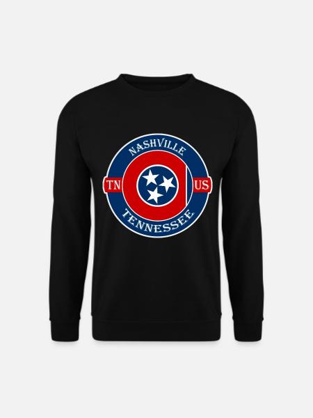 Nashville Tennessee Flagge USA Reise Souvenir Abzeichen - Unisex Pullover - Schwarz