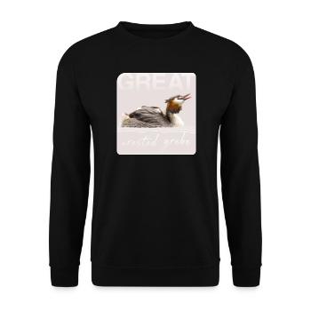 Haubentaucher great crested grebe - Unisex Pullover - Schwarz - Vorne - Alina (178cm) & Michal (187cm)