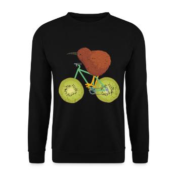 Wendiger Kiwifahrer Rennradstrecke - Unisex Pullover - Schwarz - Vorne - Alina (178cm) & Michal (187cm)