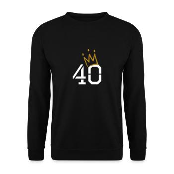 40 Krone - 40. Geburtstag - Unisex Pullover - Schwarz - Vorne - Alina (178cm) & Michal (187cm)