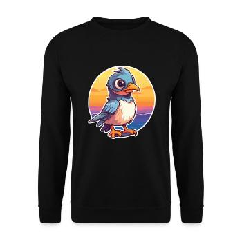 Jay Lustige Karikatur Kawaii Beach Illustration - Unisex Pullover - Schwarz - Vorne - Alina (178cm) & Michal (187cm)
