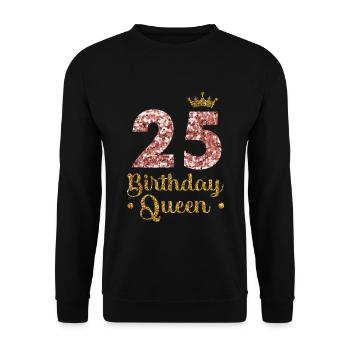 25.Geburtstag Königin 25 Jahre Fünfundzwanzig - Unisex Pullover - Schwarz - Vorne - Alina (178cm) & Michal (187cm)
