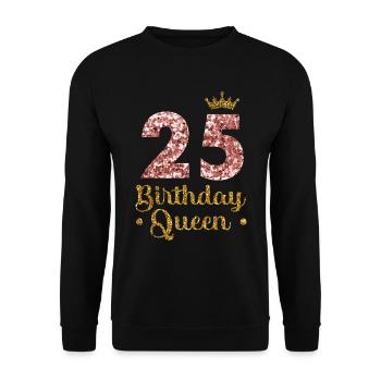 25.Geburtstag Königin 25 Jahre Fünfundzwanzig - Unisex Pullover - Schwarz - Vorne - Alina (178cm) & Michal (187cm)
