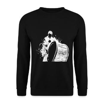 Wuchtige Basstrommel Schützenfest - Unisex Pullover - Schwarz - Vorne - Alina (178cm) & Michal (187cm)