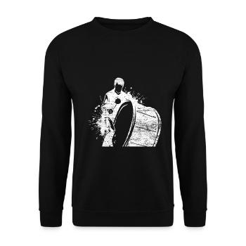 Wuchtige Basstrommel Schützenfest - Unisex Pullover - Schwarz - Vorne - Alina (178cm) & Michal (187cm)