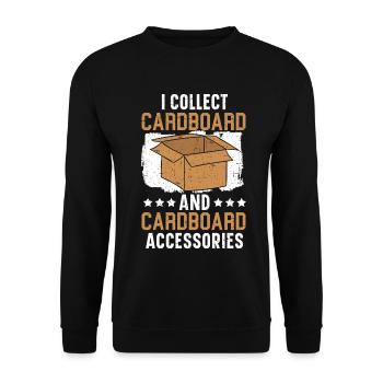 Ich sammle Pappe und Pappzubehör - Unisex Pullover - Schwarz - Vorne - Alina (178cm) & Michal (187cm)