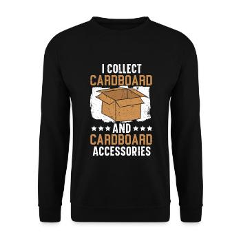 Ich sammle Pappe und Pappzubehör - Unisex Pullover - Schwarz - Vorne - Alina (178cm) & Michal (187cm)