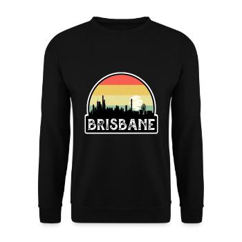 Brisbane Australien Flagge Skyline Reisesouvenir - Unisex Pullover - Schwarz - Vorne - Alina (178cm) & Michal (187cm)