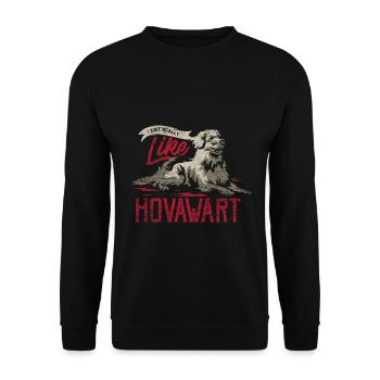 Wachsamer Hovawart Bauernhofhund - Unisex Pullover - Schwarz - Vorne - Alina (178cm) & Michal (187cm)