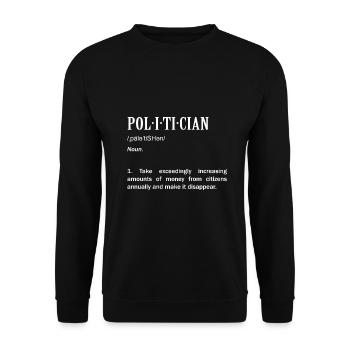Schlagfertiger Politiker Bundestag - Unisex Pullover - Schwarz - Vorne - Alina (178cm) & Michal (187cm)