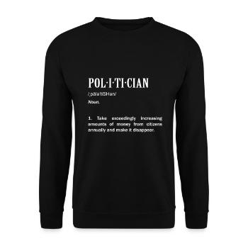Schlagfertiger Politiker Bundestag - Unisex Pullover - Schwarz - Vorne - Alina (178cm) & Michal (187cm)