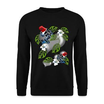 pfeilgiftfrosch - Unisex Pullover - Schwarz - Vorne - Alina (178cm) & Michal (187cm)