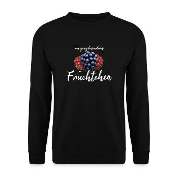 Früchtchen frech - Unisex Pullover - Schwarz - Vorne - Alina (178cm) & Michal (187cm)