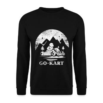 Kühner Gokartfahrer Asphaltrennen - Unisex Pullover - Schwarz - Vorne - Alina (178cm) & Michal (187cm)