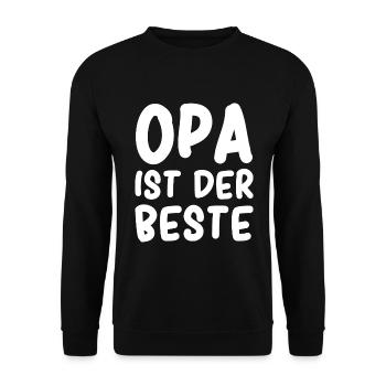 Opa ist der Beste - Unisex Pullover - Schwarz - Vorne - Alina (178cm) & Michal (187cm)