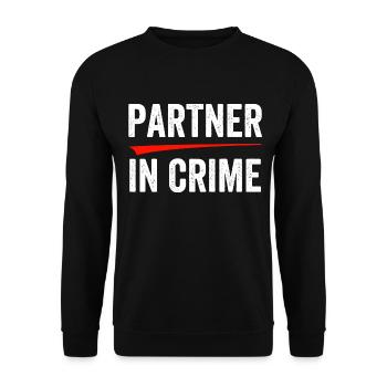 Partner in Crime - Unisex Pullover - Schwarz - Vorne - Alina (178cm) & Michal (187cm)