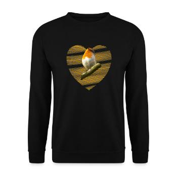 Rotkehlchen Singvogel süßer Vogel - Unisex Pullover - Schwarz - Vorne - Alina (178cm) & Michal (187cm)