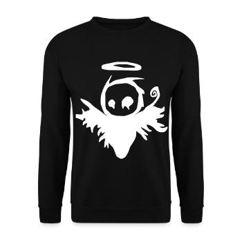 Dunkler Engel - Unisex Pullover - Schwarz - Vorne - Alina (178cm) & Michal (187cm)