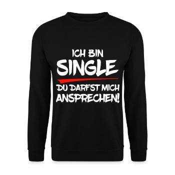 Ich bin Single - Unisex Pullover - Schwarz - Vorne - Alina (178cm) & Michal (187cm)